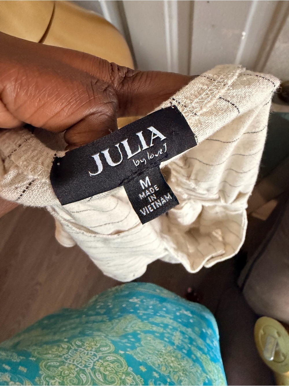 JULIA by Lovely Cream Striped Halter Top - Picture 7 of 7